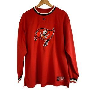 VTG Tampa Bay Buccaneers NFL Men Red LS Pullover Logo NFC South Top Size XL 6261